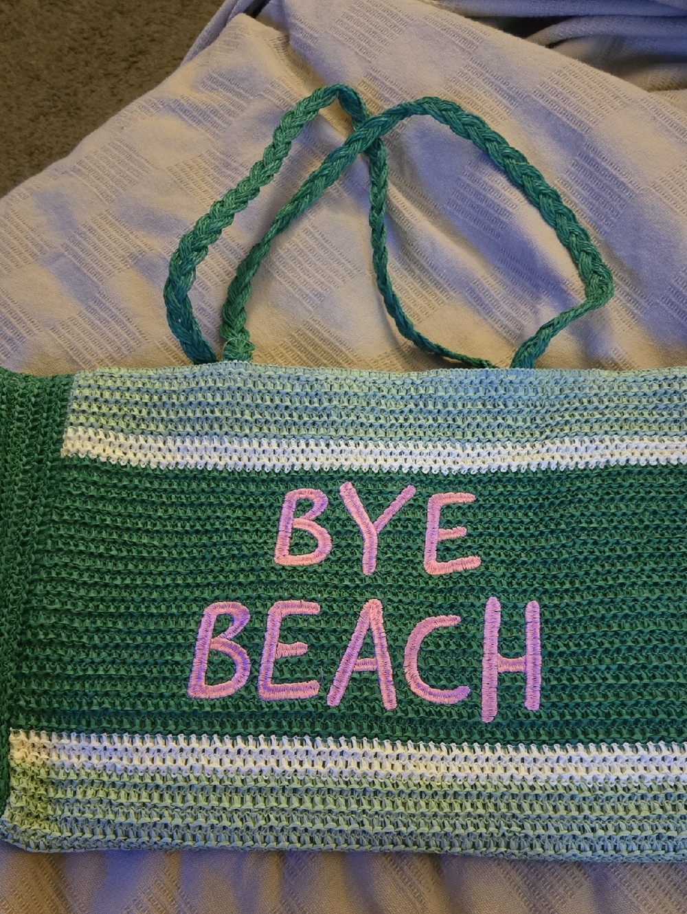 Claire's Green Rafia-Style Tote Bag